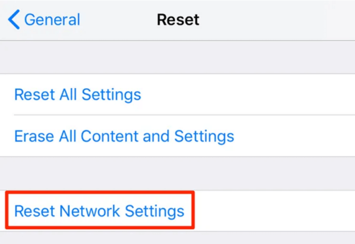 Chọn Reset Network Settings