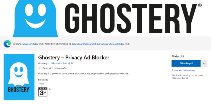 Ghostery là một công cụ chặn quảng cáo bảo mật
