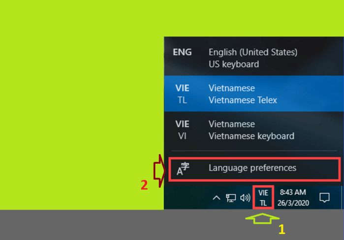 Xóa ngôn ngữ Tiếng Việt của Windows 10