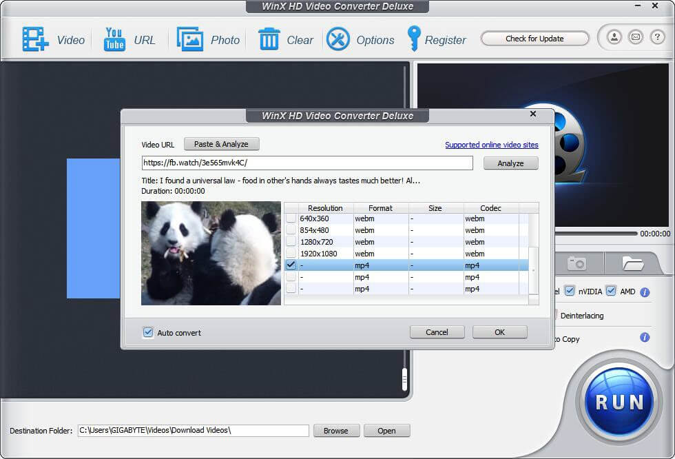 WinX Video Converter: Công cụ tải video facebook  đa năng
